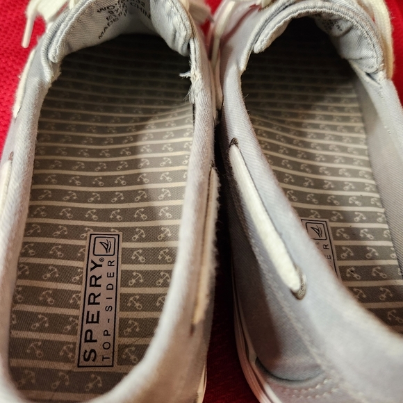 Sperry Top Siders Women's size 9.5 Gray canvas sneakers - Picture 4 of 10